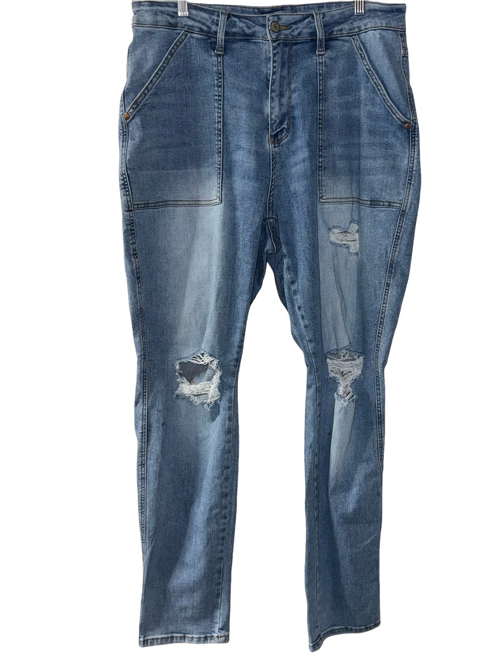 Judy Blue Weekend Wanderer High Rise Boyfriend jeans light wash distressed 18W